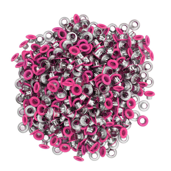 500 stk trykknapper i jernmateriale, flate, glatte, lyse overflater, lette, fargerike syknapper YK4/5C28 (rosa rød)