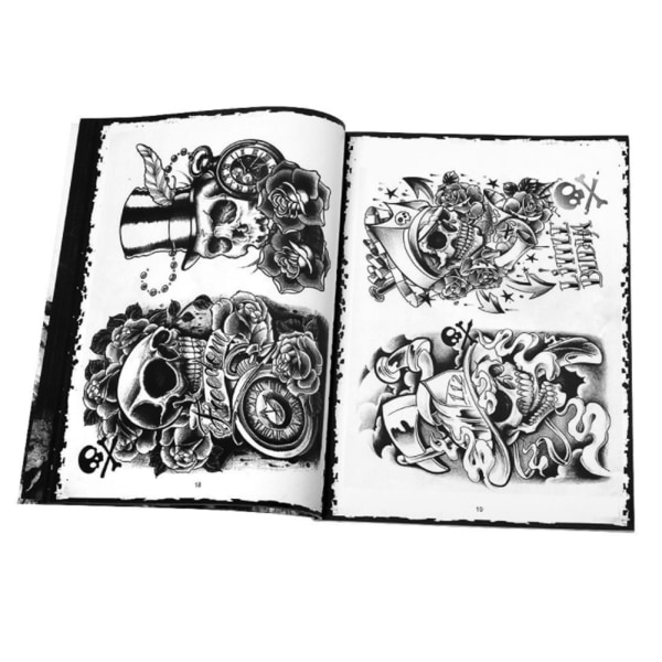 Skeleton Tattoo Books Design A4 Skiss Flash Book Tatuering Art Supplies