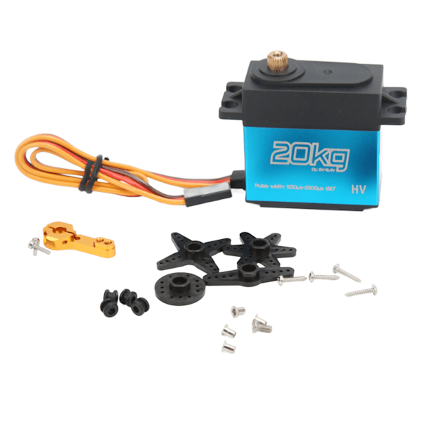 20KG Vattentät RC Metallväxel Digital Servo + 25T Metall Servoarm för RC Bil Flygplan
