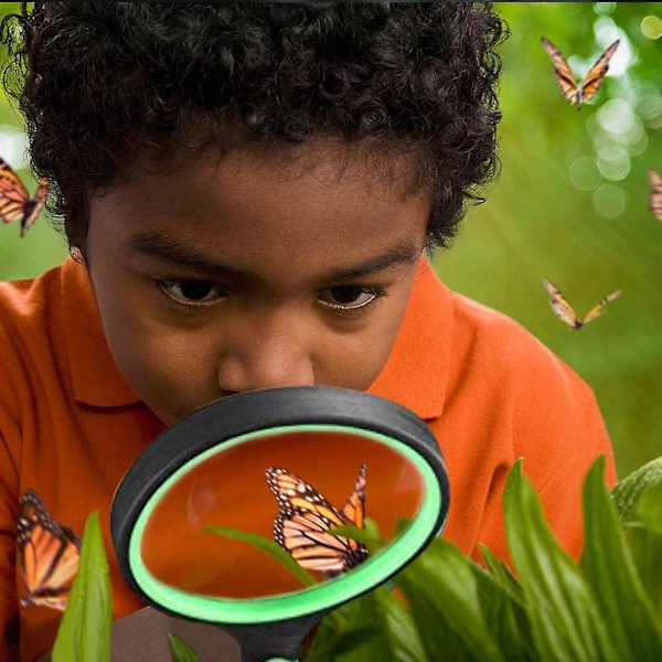 10x 75mm forstørrelsesglas til småbørn - Perfekt til læsning, nærarbejde, insekter, videnskab og observation