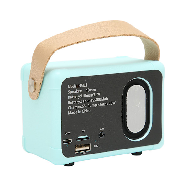 Retro Bluetooth -kaiutin HiFi Stereo Nopea lähetys Vähäinen power Kannettava Vintage Kaiutin kotiin Outdoor Blue Blue