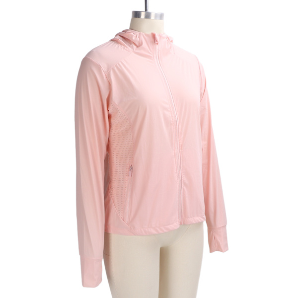 Dam solskyddshuvtröja Fashionable Outdoor Andningsbar Långärmad UV-skyddsjacka (Rosa) XL