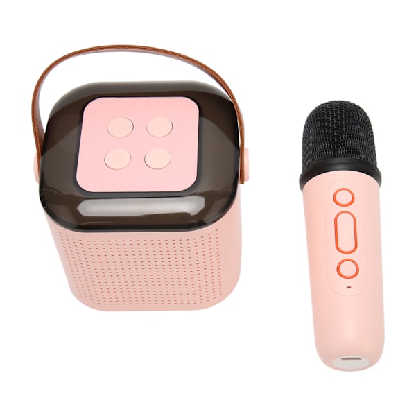 Karaoke-maskin Stereo RGB-ljus Bärbar Bluetooth-högtalare med 1 mikrofon för hemfest Rosa