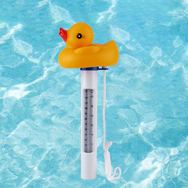 Tecknad mini flytande vattentermometer för simbassäng Spas Fish Tank Aquarium Duck
