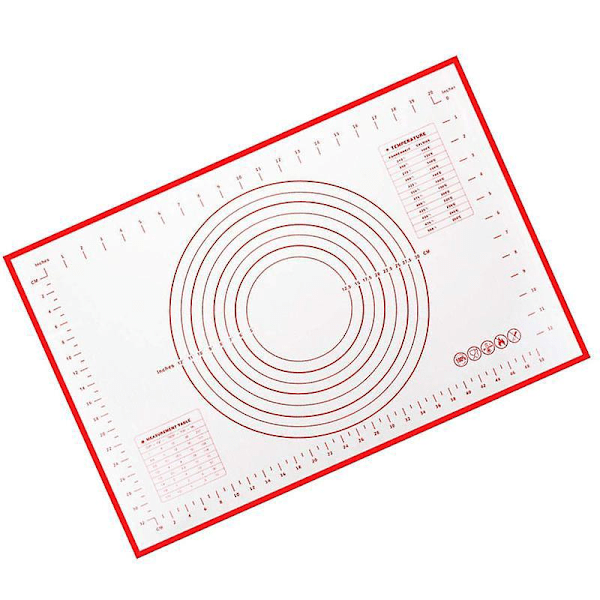 Extra Thick Silicone Pastry Mat with Measurements - Non Stick Baking Mat for Fondant, Dough Rolling, Oven Liner, and Pie Crusts