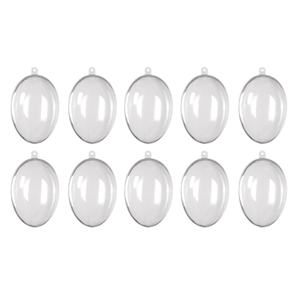 10 st Transparenta ihåliga ovala prydnader Bollar Plast Äggformade bollar Konserverade Blomma påskdekoration