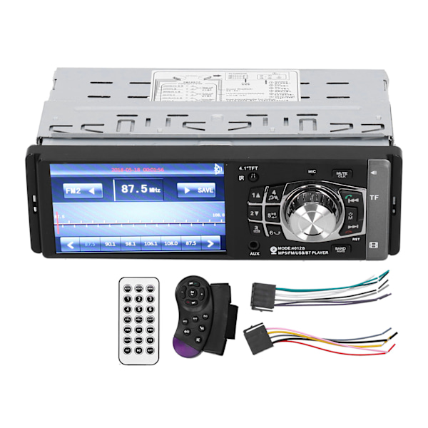 Bil MP5-afspiller Bluetooth 4.1in HD-skærm Stereo Radio FM MP3 MP4-kortslot Oplader Bakkamera