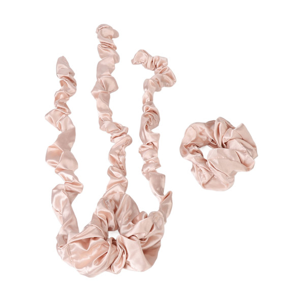 Varmefri hårkrøllemaskine med Scrunchie Varmefri krøllestang pandebånd Sovende hårruller Stylingværktøj Champagne