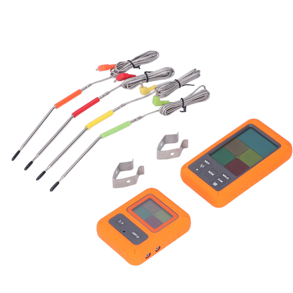 Trådlös kötttermometer Digital BBQ-termometer med 4 sonder för matlagning i ugn, grill och rökning