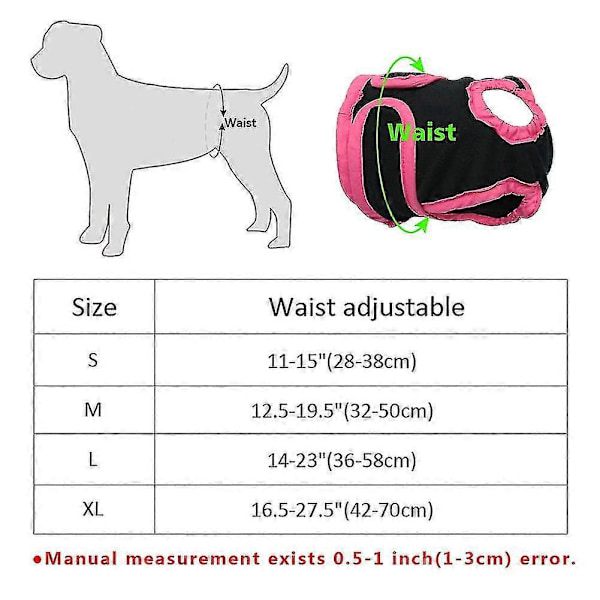 Vaskbare Hundebluser for Tisper, Gjenbrukbare Bleieinnpakninger for Tisper, Superabsorberende og Komfortabel Zekai Svart S
