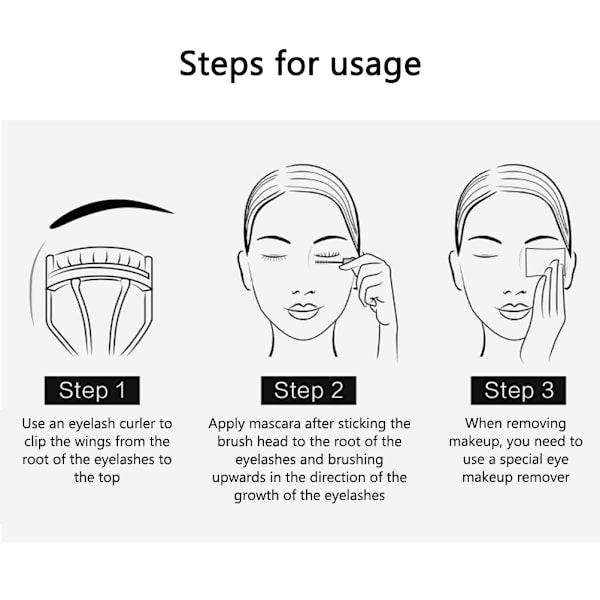 Cosmetics Mascara Vedenpitävä pitkäkestoinen volyymia antava ripsiväri Smudgeproof Makeup Mascara