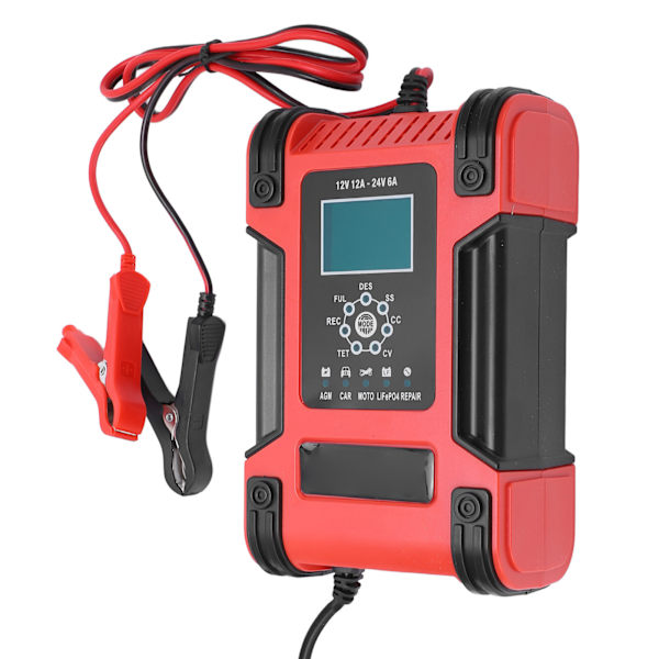 7-stegs smart batteriladdare automatisk batteriladdare polaritetsskydd AC100‑240V EU-kontakt