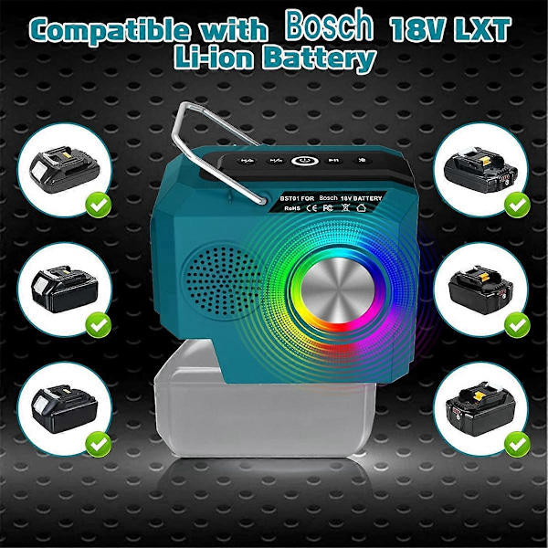 Langaton Bluetooth-kaiutin 18 V Li-Ion -akulle