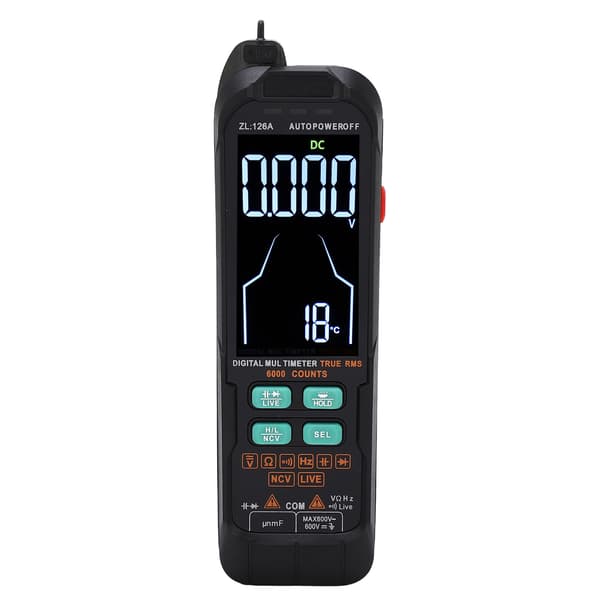 Digitalt multimeter 6000 tællinger DC AC strøm voltmeter tester kapacitans Ohm diode multimeter strømførende ledning tester værktøj 600V