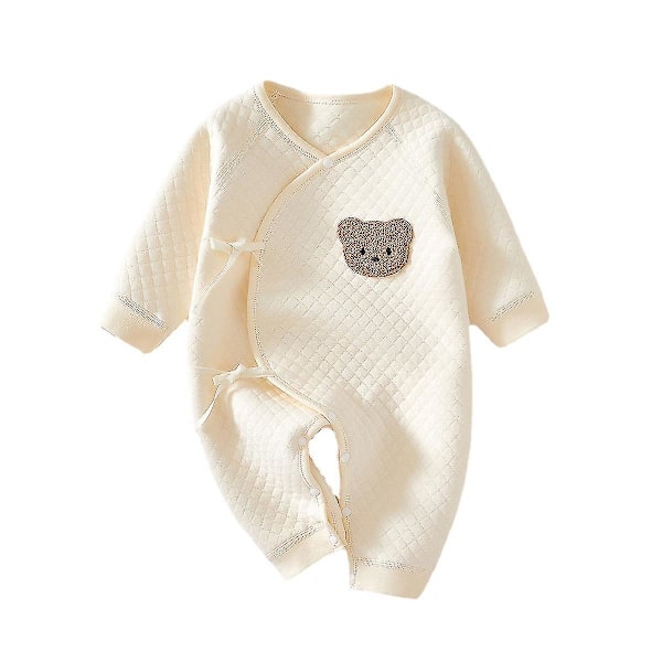 Mysig nyfödd pyjamas - Bedårande björn-sparkdräkt för babypojkar och flickor 0-6 månader