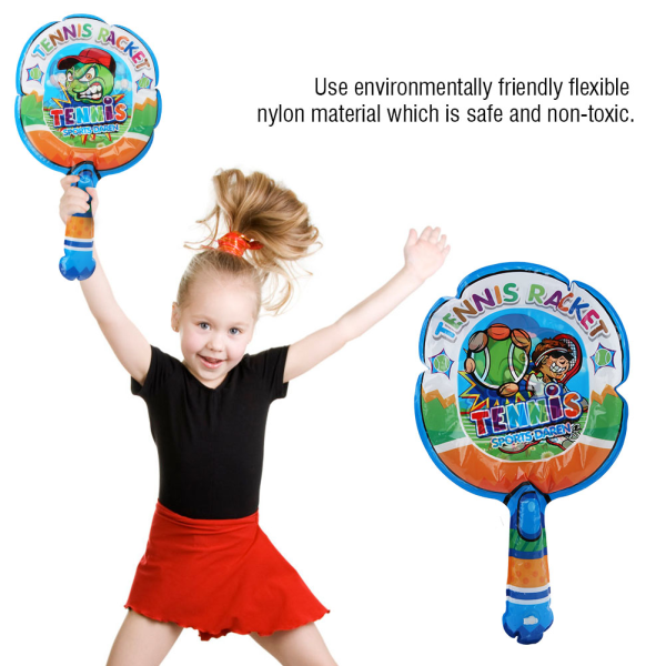 2 stk Lett oppblåsbar barnebadmintonracket Sportsleketøy 1 stk oppblåsbar ball