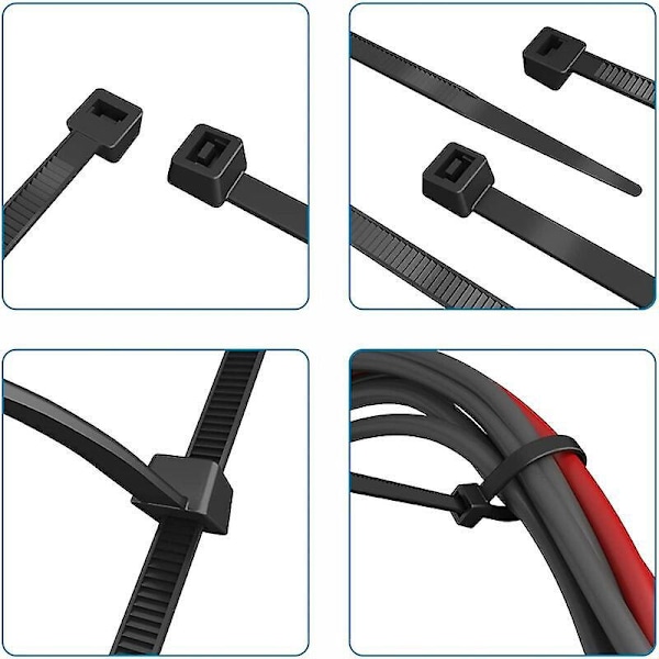 Nippuside 200mm x 2.5mm, Nippuside, Nylon-nippusiteet, Nippusiteet 200mm, Musta, 200 kappaleen pakkaus,