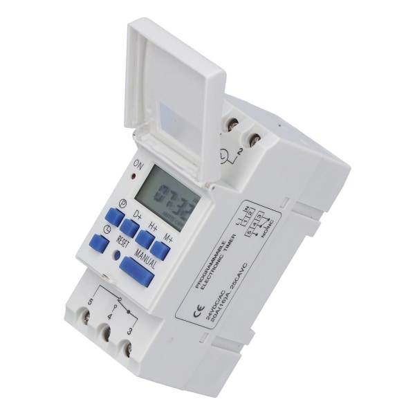 THC15A Programmerbar Timer Guide Rail Typ LCD Tidsreläbrytare för Gatulampa Neonljus DC 24V