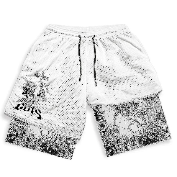 Berserk Manga 3D Print Anime Fitness Shorts - Hurtigtørrende Træningsshorts (2 i 1) 4XL16