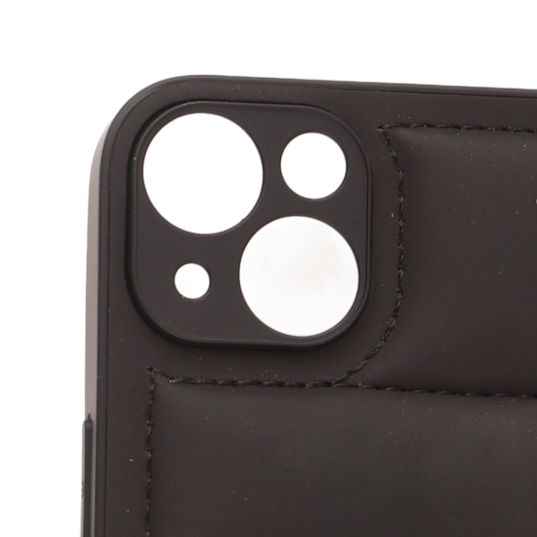 Svart dunjacka designad telefonfodral i konstläder mjukt telefonskydd för iPhone för Iphone14