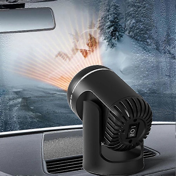 Kääntyvä Autonlämmitin Tuuletin 24v Lämmin Kuuma Ilmapuhallin Nopea Lämmitys Ikkunan Tuulilasin Sulattaja (musta)