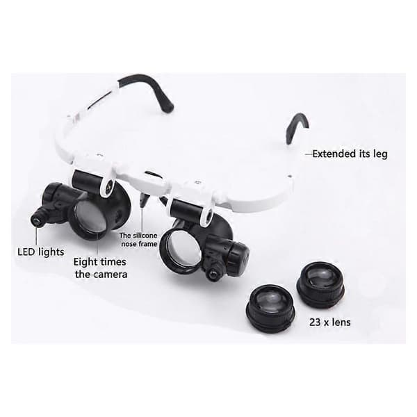 Forstørrelsesglas med belysning og 8X, 15X og 23X linser (ref. 9892H-1)