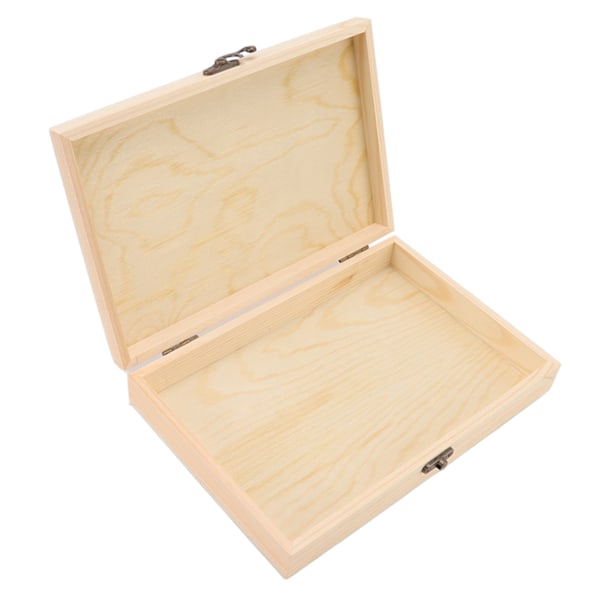 Cigar Humidor i trä, rektangulär, furu, rustik, stor kapacitet, DIY, cigarrförvaringslåda med lock för te, kalligrafi, cigarrer
