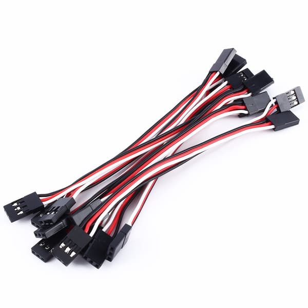 10 stk. 10 cm Quadcopter Servo Forlængerledning JR Han til Han Ledningskabel