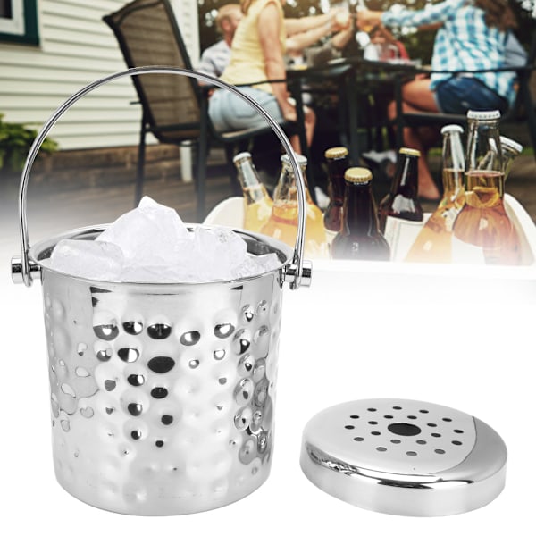 1L rustfrit stålisspand med filter til champagne