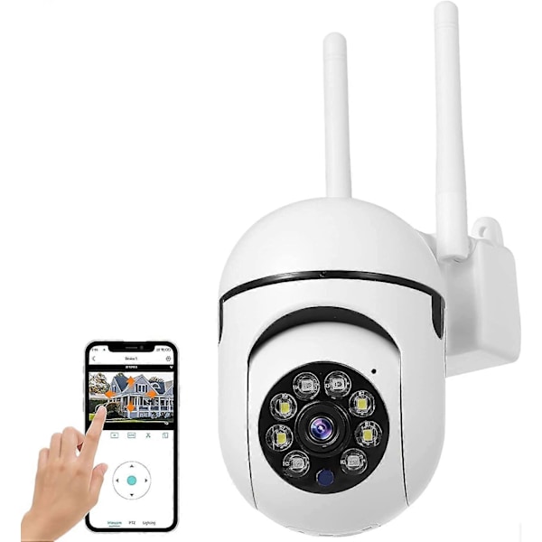 Turvakamera sisä- ja ulkokäyttöön, 2.4G/5G langaton valvontakamera, 1080P kodin turva WiFi-kamera infrapuna yönäöllä, Pan-Tilt 360 näkymä, älykäs liiketunnistus