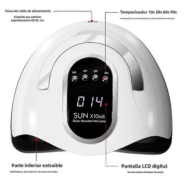 Professionel UV LED Neglelampe med Automatisk Sensor og 4-Minutters Timer Manicure Tørrer til Skønhedssalon Gel Pulver Værktøj EU