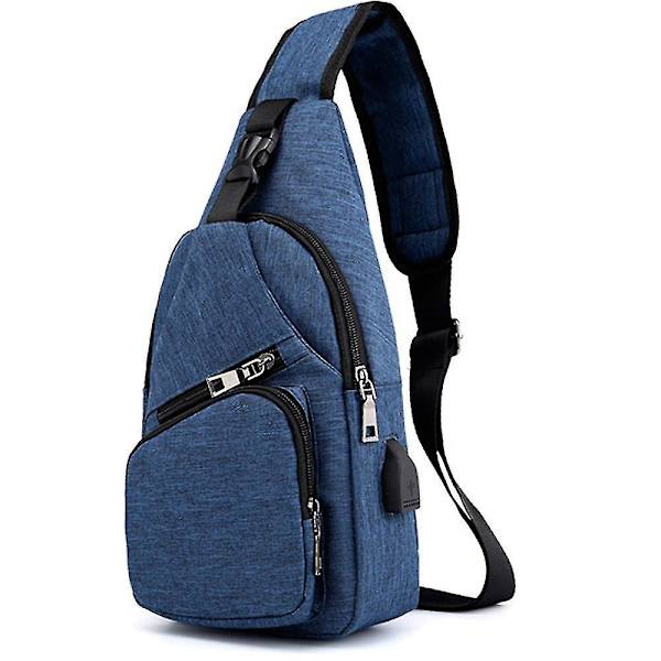 Olkalaukku Rintapussi Crossbody Daypack Naisille Miehille - Sininen