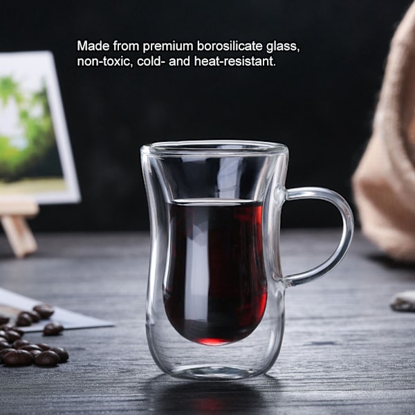 Kaksinkertainen lasiseinä kirkas palovammoja estävä kahvi-olut-maitomuki