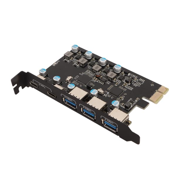 PCI Express -sovitin kortti USB3.1 High Speed 5Gbps 5 porttia Ulkoinen PCIe-verkkoadapteri Windowsille OS X:lle