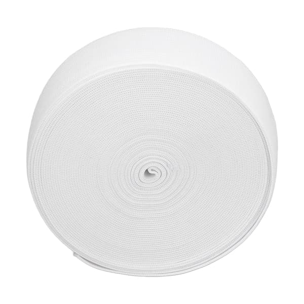 Hvidt tykt elastikbånd 10 yards 3,5 cm tykt elastikbånd fladt elastik genanvendeligt linning elastik til DIY tøj paryk