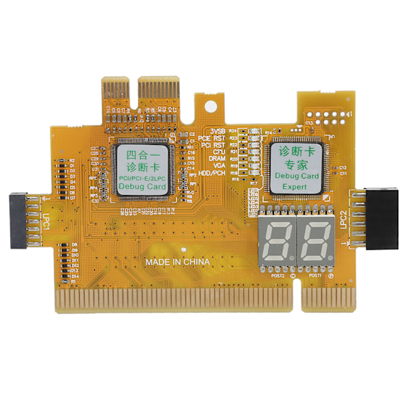 Skrivebordsdiagnostikkort PCI PCIE 2LPC 4-i-1-analysator Hovedkort 2-biters feilsøkingssett