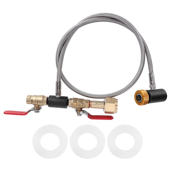 36in Soda Slange Adapter Kit Dobbel Ventil med Soda Gold ASA G5/8-14 CO2 Sylinder Påfyllingsadapter
