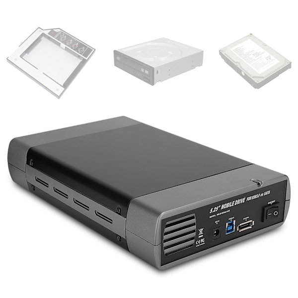 5,25 tums USB3.0 extern optisk enhet låda hårddisk låda 110-240VEU-kontakt