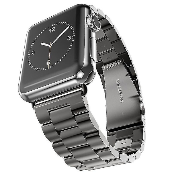 Ruostumattomasta teräksestä valmistettu ranneke Apple Watchille - 40mm/44mm, Sport Metal Watchband 40mm hopea musta työkalu