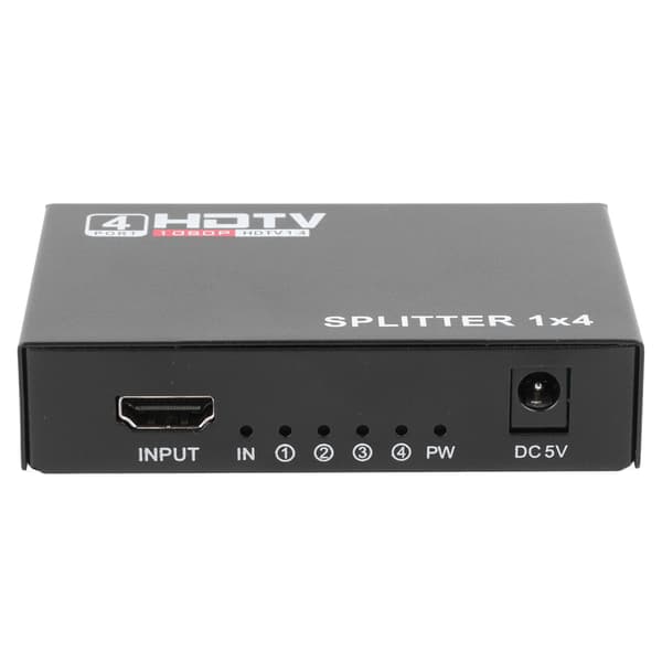 Video Splitter 1 ind 4 ud 1080P Understøttet Plug and Play USB Strøm Legering Kabinet HD Splitter til Stationær Computer