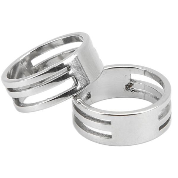 2 st handgjorda ringar, innerdiameter 18 mm, ytterdiameter 21 mm, öppningsbar ring i rostfritt stål, handgjord ring, gör-det-själv-smycken