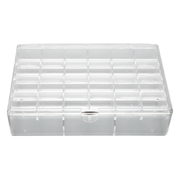 Örhängehållare Organizer Transparent Akryl 30 Grids Portabel Stapelbar Örhängen Organizer Box L
