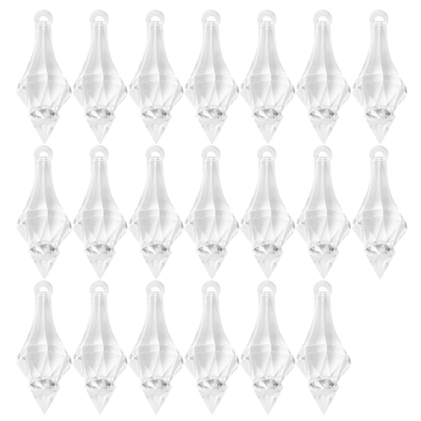 20Pcs Acrylic Pointed Bead Pendant Crystal DIY Holiday Home Decoration Accessories