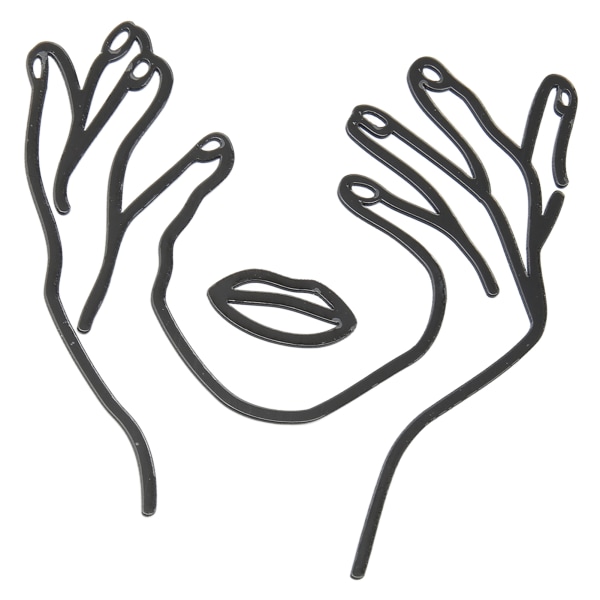10 sæt Ansigtskagedekorationer til Lady Abstrakt Minimalistisk DIY Face Lines Kage Toppers til fødselsdagskage bryllupsfest