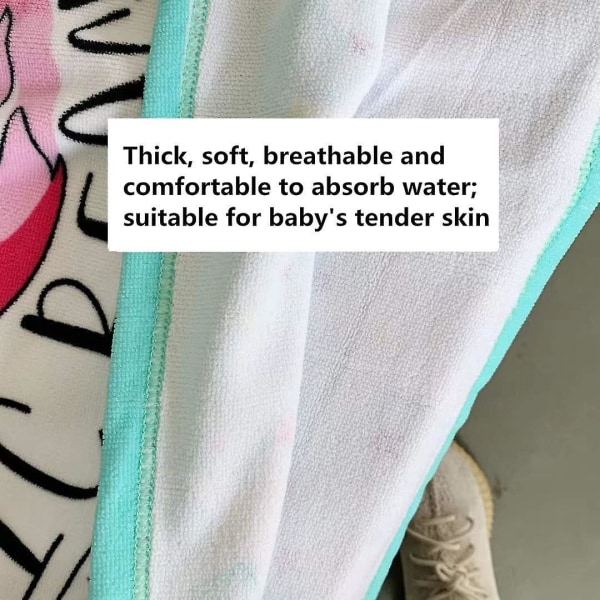 Poncho-håndkle med hette med hette i mikrofiber for barn, hurtigtørrende badekåpe for strand, bad og svømming, 60x120 cm, gutter og jenter