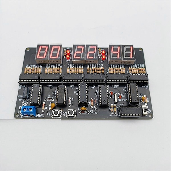DC4.5V-5.5V 6-Bit Digital Krets Klokke Kit Elektronisk Klokke Undervisning