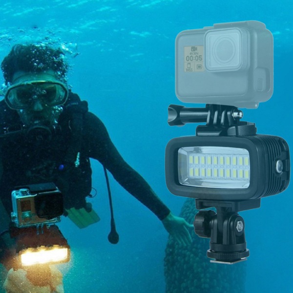 ABS Plastic Black Diving Fill Light Vandtæt fotografilampe tilbehør til DJI Osmo Action/Gopro Camera Black