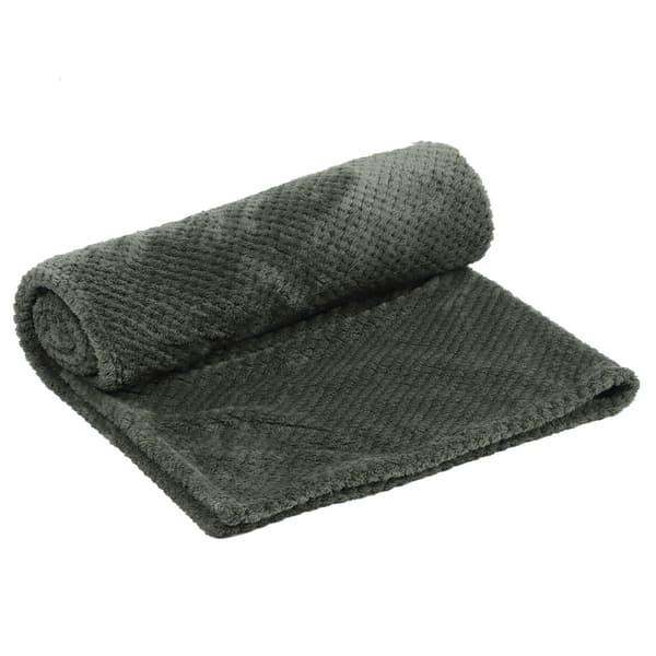 Tykt blødt polyesterfiber aircondition tæppe til sofa soveværelse sengetøj militærgrøn 70x100cm