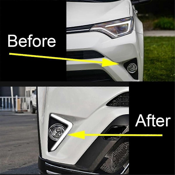 LED-päiväajovalo Toyota RAV4 2016-2018 -malleihin, oranssi vilkku, musta
