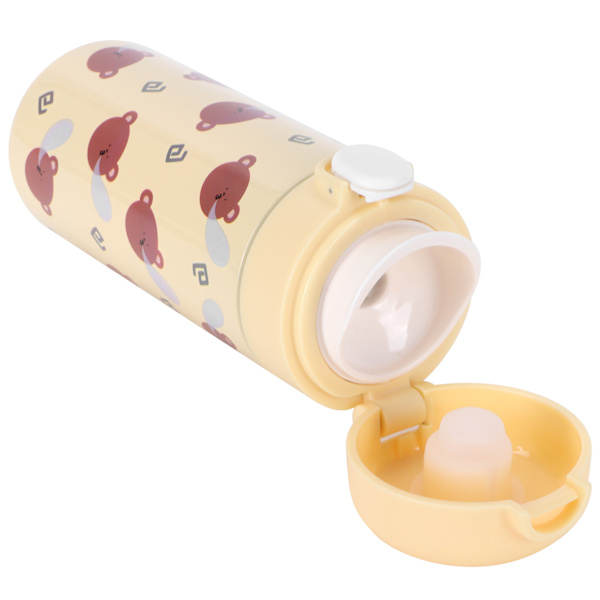 Cartoon Animal Vattenkopp 304 Rostfritt Stål Originalitet Studsa Knapp Mugg för KvinnaGul 350‑500ml